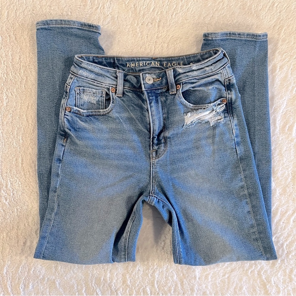 American Eagle Stretch Mom Jean Light/Medium Wash, Women’s Size 24/00